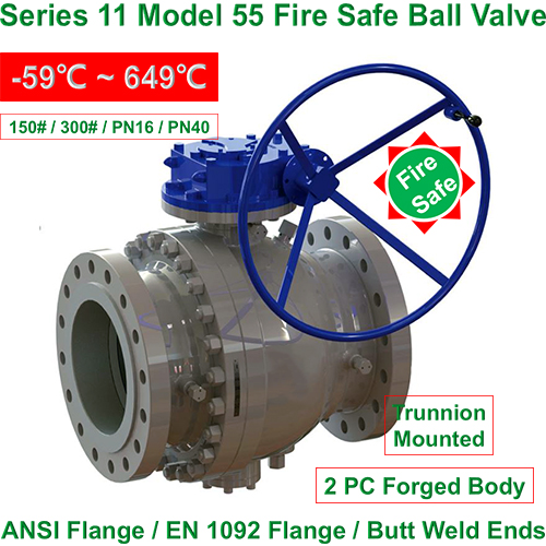 Fire Safe Ball Valve, Trunnion Mounted Ball Valve, 2 PC Body